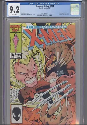 Buy Uncanny X-Men #213 CGC 9.2 1987 Marvel Comics Sabretooth Vs Wolverine • 51.45£