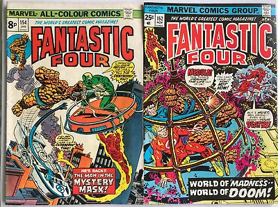 Buy Fantastic Four Issues #152 November 1974 & #154 January 1975 Both Fine Or Better • 9.99£