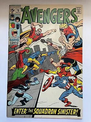 Buy Avengers #70 (1969) 1st Appearance Squadron Sinister.  Marvel Comics Hyperion • 137.97£