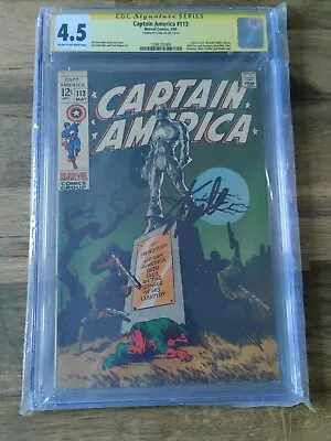 Buy Captain America #113 Cgc 4.5 Signed By Stan Lee  • 700£