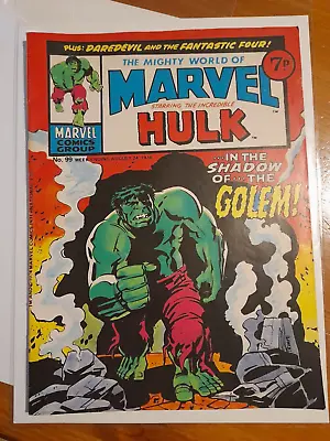Buy Mighty World Of Marvel#99 Aug 1974 Reprints Incredible Hulk #134 1st Cameo Golem • 3.50£
