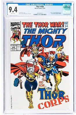 Buy 🔥 THOR 440 CGC 9.4 With WHITE PAGES. First App Of The THOR CORPS. MCU KEY ISSUE • 59.47£