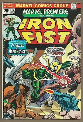 Buy 🔥marvel Premiere #17*1974*gil Kane*3rd App. Of Iron Fist*bronze Age*fn* • 13.65£