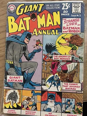 Buy Batman 80 Page Giant Annual 5 Dc Comics 1963. Rare Silver Age Classic Great Cond • 35£