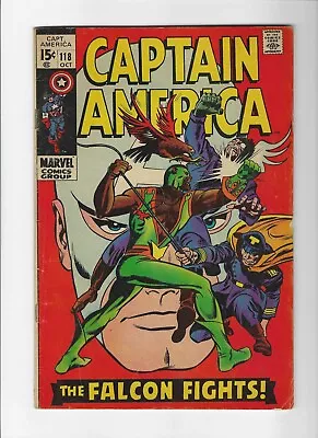 Buy Captain America #118 2nd Appearance Of Falcon 1968 Series Marvel Silver Age • 25.42£