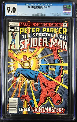 Buy Peter Parker The Spectacular Spider-Man #3 CGC 9.0 OWTW - First App Lightmaster • 32.10£