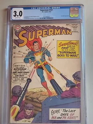 Buy 1963 Superman #161 Cgc 3.0 Dc Comics-death Of The Kents-🔥mint Condition Case • 102.74£