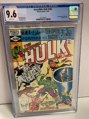 Buy Incredible Hulk 265 CGC 9.6 -WHITE Pages- 1st Firebird Appearance!! • 79.94£