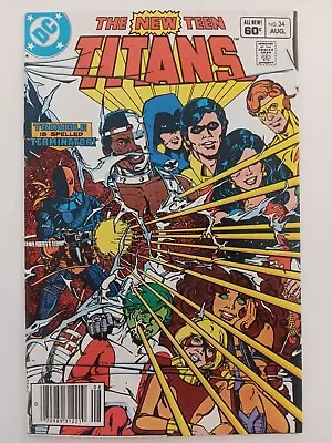 Buy New Teen Titans # 34 Newsstand Key Deathstroke Cover 1983 DC George Perez Bronze • 7.18£