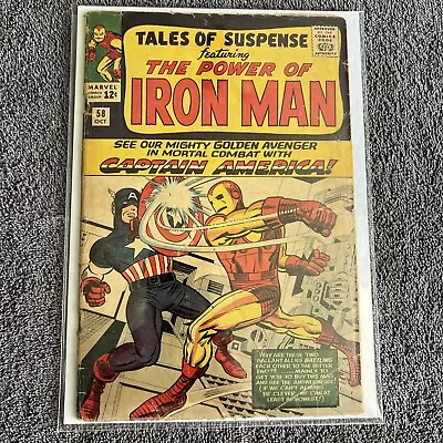 Buy Tales Of Suspense (1959) #58 Cap VS Iron Man Battle 2nd App Kraven Tuska Heck GD • 99.94£