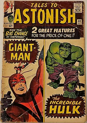 Buy Tales To Astonish #60 Oct 1964 Giant-Man & The Hulk - Complete Lower Grade • 22.38£