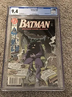 Buy Batman #450 CGC NM 9.4 White Pages Joker Origin! DC Comics 1990 • 40.21£