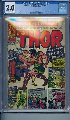 Buy Journey Into Mystery Annual #1 Cgc 2.0 Thor 1st Hercules Zeus Thor Vs Hercules • 177.88£
