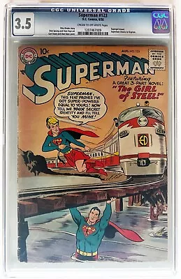 Buy Superman #123, CGC 3.5, 1958, 1st APPEARANCE Of SUPERGIRL Tryout !!! • 239.85£
