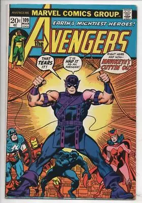 Buy AVENGERS #109, FN+, HawkEye, Thor, Black Panther, Captain America, 1963 1973 • 31.62£