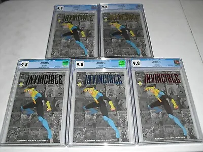 Buy Lot 5 Invincible 1 Red Blue Yellow Black Gold LCSD Foil Edition All CGC 9.8 2020 • 554.10£