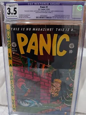 Buy Panic #1 (E.C. Comics, 1954) Controversial, Banned In MA, Restored, CGC 3.5 • 278.83£