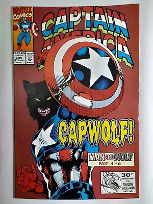 Buy 1992 Captain America 405 NM.First App. Captain Wolf.Beautiful Copy.Marvel Comics • 25.73£