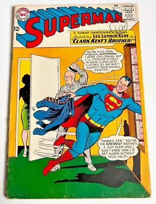 Buy DC Comics SUPERMAN :  Issue No 175 February 1965 Lex Luthor Kent! • 11.50£