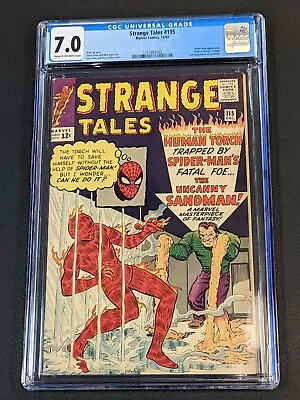 Buy Strange Tales #115 CGC 7.0 Cream To Off White Pages Human Torch Sandman • 827.84£