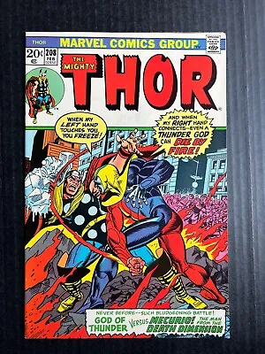 Buy THOR #208 February 1973 Avengers First Appearance Mercurio 4-D Man • 39.41£