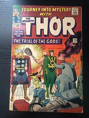 Buy 1965 Marvel Key Comic Book Journey Into Mystery Mighty Thor #116 Loki Good Shape • 79.90£