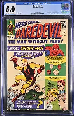 Buy Daredevil #1 - Marvel Comics 1964 CGC 5.0 Origin And 1st Appearance Of Daredevil • 3,289.33£