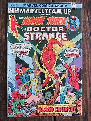 Buy Marvel 1975 MARVEL TEAM-UP HUMAN TORCH & DOCTOR STRANGE Comic Book Issue 35 1972 • 3.97£