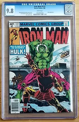 Buy Iron Man #131 Classic Hulk Battle Cover Marvel 1980 CGC 9.8 White • 217.42£