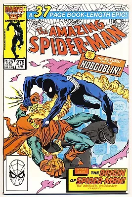 Buy AMAZING SPIDER-MAN #275 F, Giant Hobgoblin Direct Marvel Comics 1986 Stock Image • 5.56£