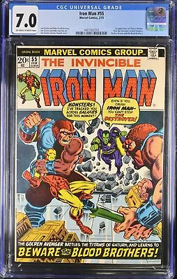 Buy Iron Man #55 CGC FN/VF 7.0 Off White To White 1st Appearance Thanos Drax! • 536.82£