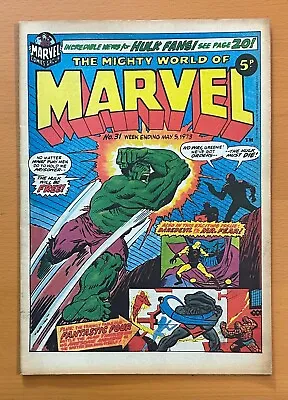 Buy Mighty World Of Marvel #31 RARE MARVEL UK 1973. Stan Lee. VF Bronze Age Comic • 22.95£