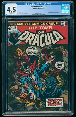 Buy Tomb Of Dracula #13 (1973) CGC 4.5 KEY Bronze Age Marvel Comic Book BLADE Origin • 126.39£