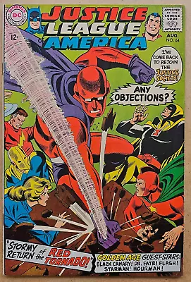 Buy JUSTICE LEAGUE OF AMERICA #64 (1968) - 1st Silver Age App Of RED TORNADO - F/VF • 84.45£