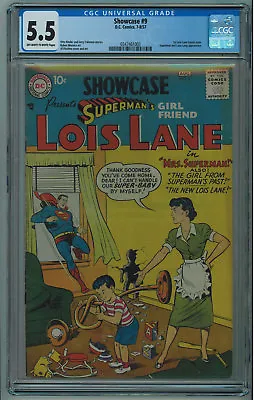 Buy Showcase #9 Cgc 5.5 1st Lois Lane Tryout Issue Ow/w Pages 1957 Key Book 🔑 • 1,079.35£