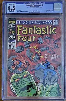 Buy Fantastic Four Annual  #6  (1968)  Cgc 4.5  Ow/w Pages Restored • 60.96£