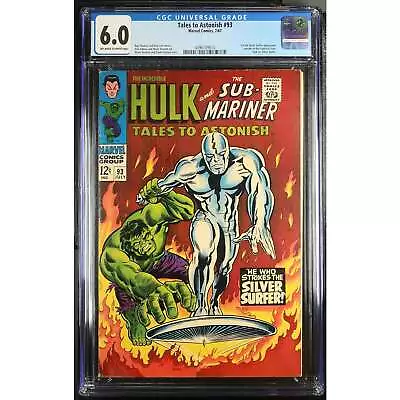 Buy Tales To Astonish #93 Marvel Comics Silver Surfer Hulk CGC Graded 6.0 • 158.12£