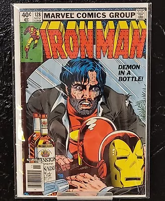 Buy Iron Man #128 Demon In A Bottle Newsstand Edition 1979 Bob Layton Marvel Comic • 142.97£