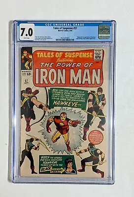 Buy Tales Of Suspense #57 CGC 7.0 White Pages 1964  1st App. Hawkeye • 1,106.85£