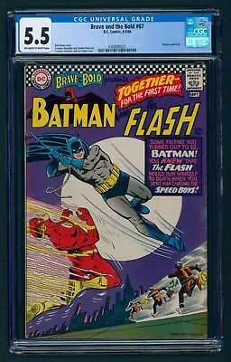 Buy Brave And The Bold #67 (1966) CGC 5.5 OW/W! Batman! Flash! • 78.27£