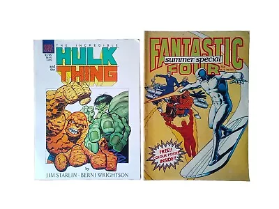 Buy The Incredible Hulk & Thing Marvel Graphic Novel & Fantastic Four With Poster • 9.99£