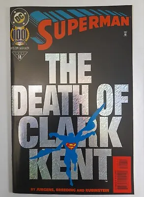 Buy 1995 Superman 100 NM.Death Of Clark Kent.Foil Cover.Dc Comics • 17.04£