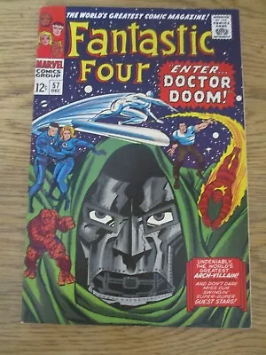 Buy Fantastic Four #57 Comic Marvel Comics Silver Age Doctor Doom  Jack Kirby • 200£