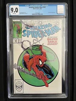 Buy Amazing Spider-Man #301 CGC 9.0 WHITE PAGES Todd McFarlane Silver Sable App 6/88 • 79.06£