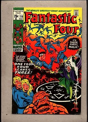 Buy Fantastic Four #110_may 1971_vf Minus_ One From Four Leaves Three _bronze Age! • 10£