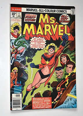 Buy MS. MARVEL Issue #1 UK January 1977 Carol Danvers Bronze Age Buscema Very Fine • 10.99£
