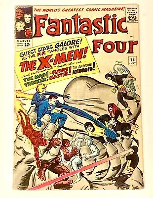 Buy Marvel FANTASTIC FOUR #28 1964 6.0 F🔑 1st Crossover X-MEN/Fantastic Four • 237.47£