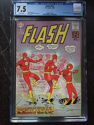 Buy FLASH #132 CGC VF- 7.5; OW; Classic Heaviest Man Alive Cover! • 156.68£