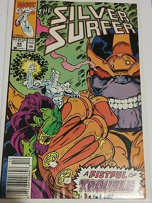Buy Silver Surfer #44 1990 VF 1st Appearance Of The Infinity Gauntlet Newsstand Copy • 32.50£