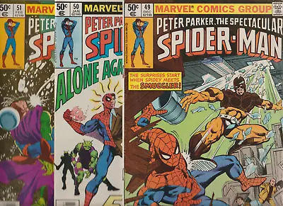 Buy Spectacular Spider-man #49 50 51  Lot (1980) Frank Miller Cover Newsstand • 11.42£